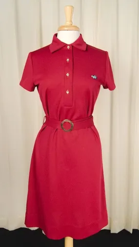 1960s Burgundy Polo Shirt Dress