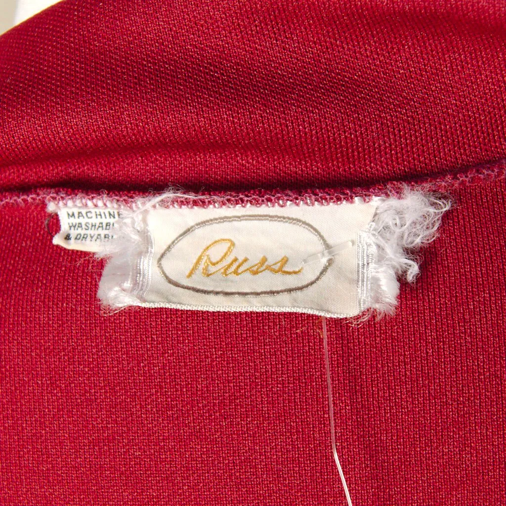 1960s Burgundy Polo Shirt Dress