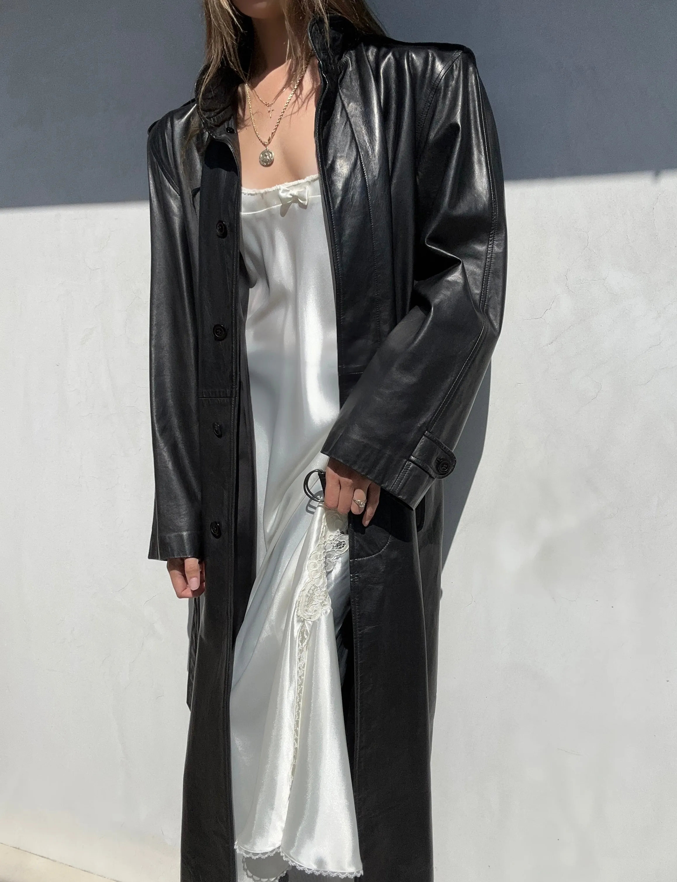 1980s Yves Saint Laurent Leather Trench Coat