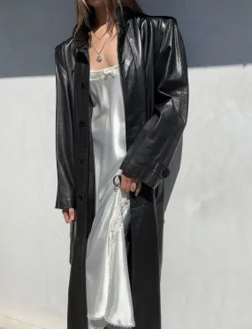 1980s Yves Saint Laurent Leather Trench Coat
