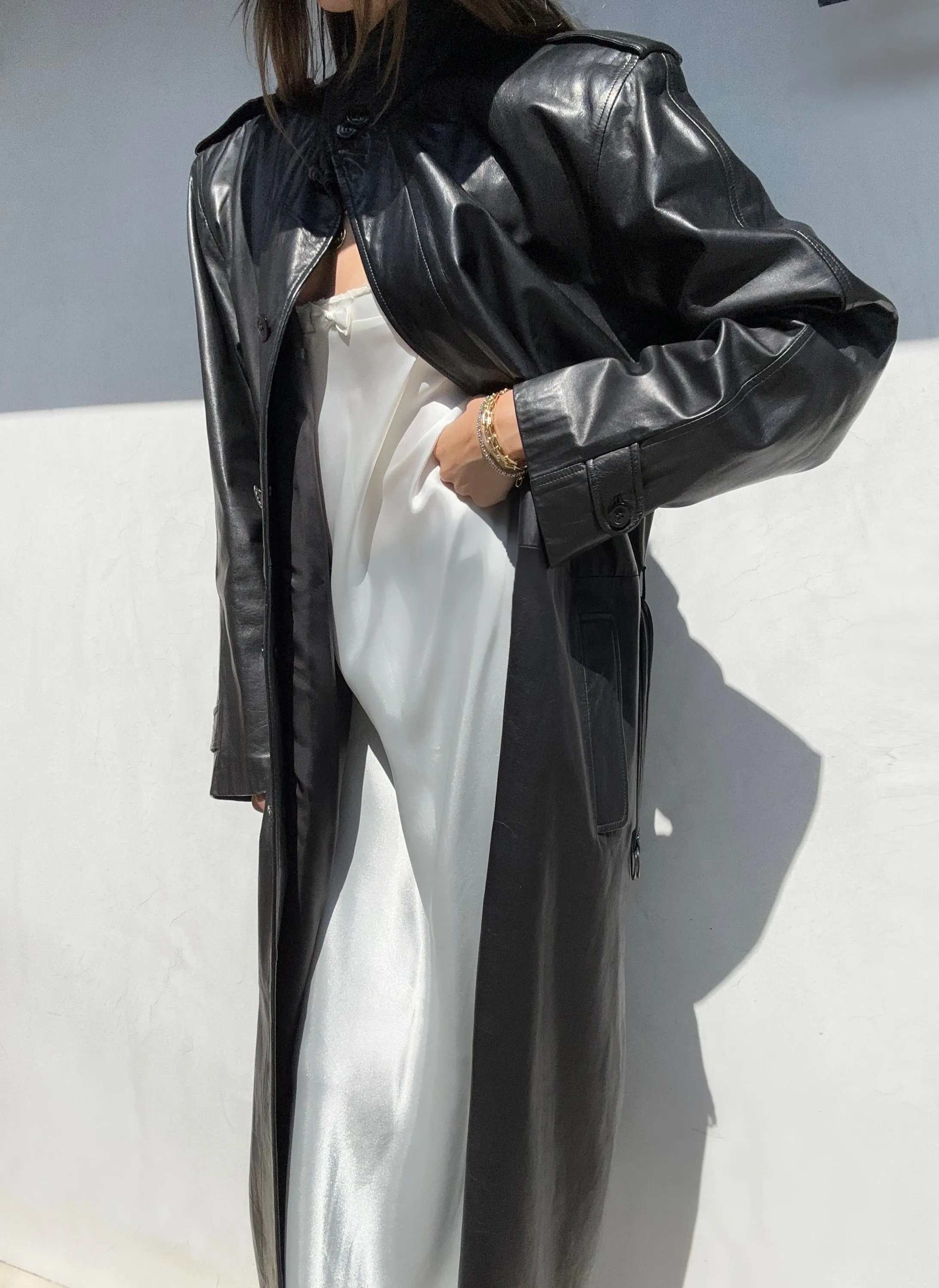 1980s Yves Saint Laurent Leather Trench Coat