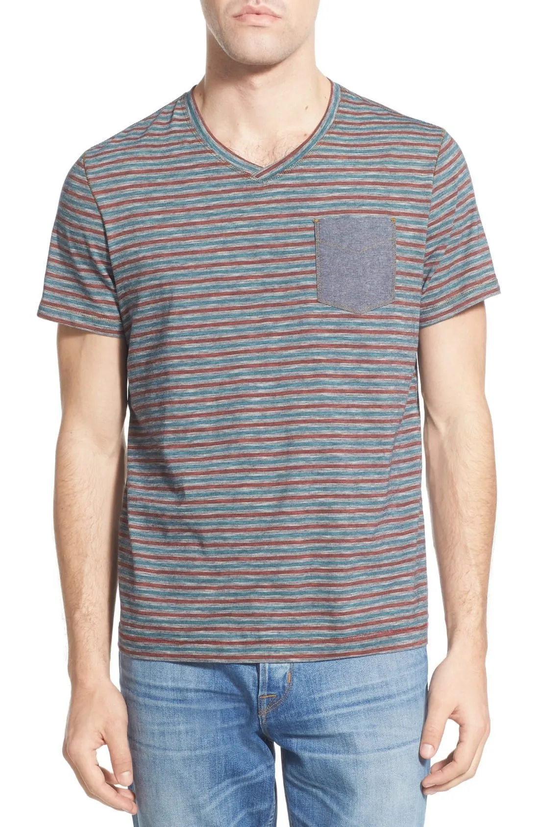 'Aaron' Short Sleeve V-Neck Pocket T-Shirt