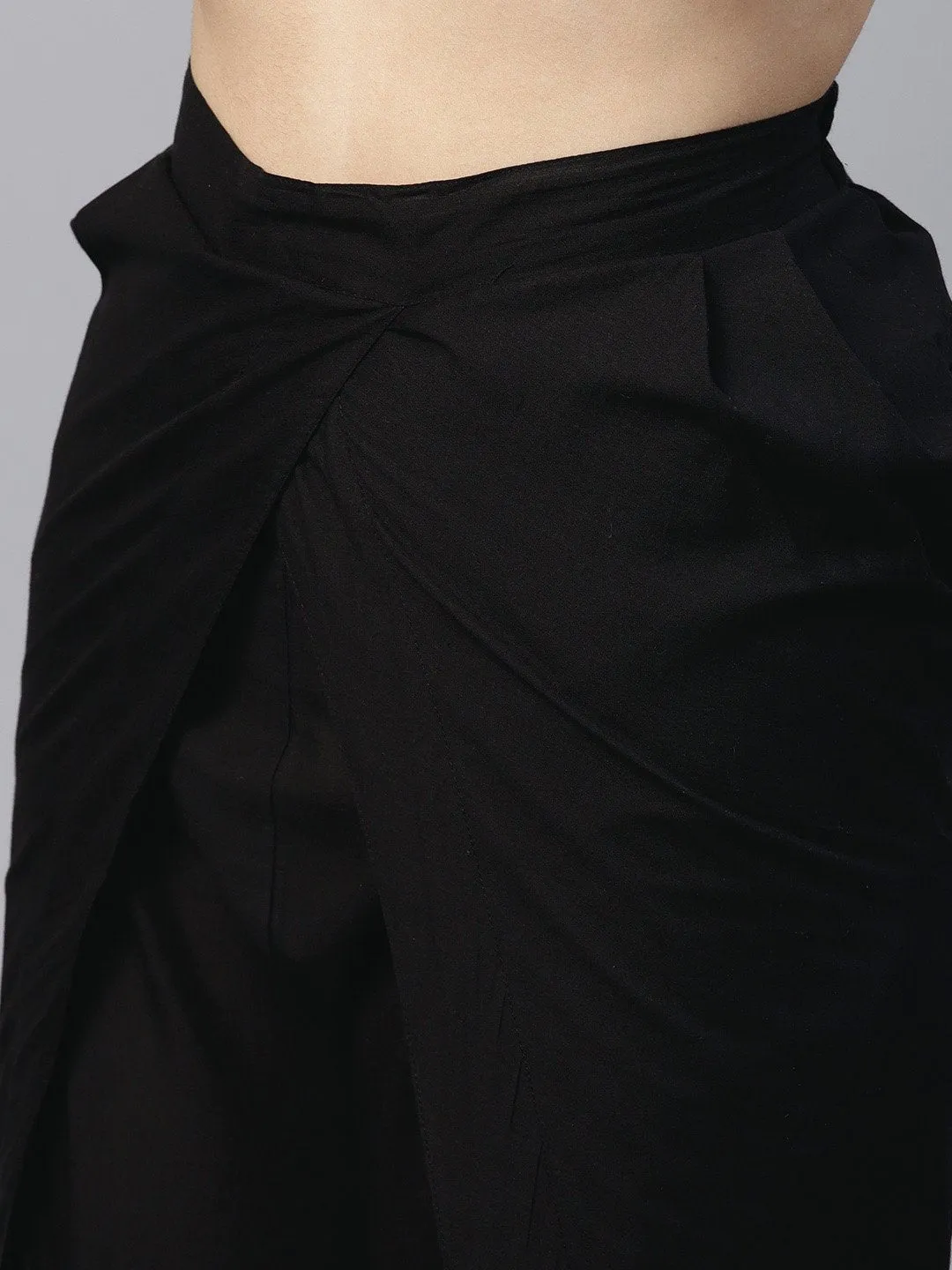 Black Ankle Length Cotton Tulip Pant