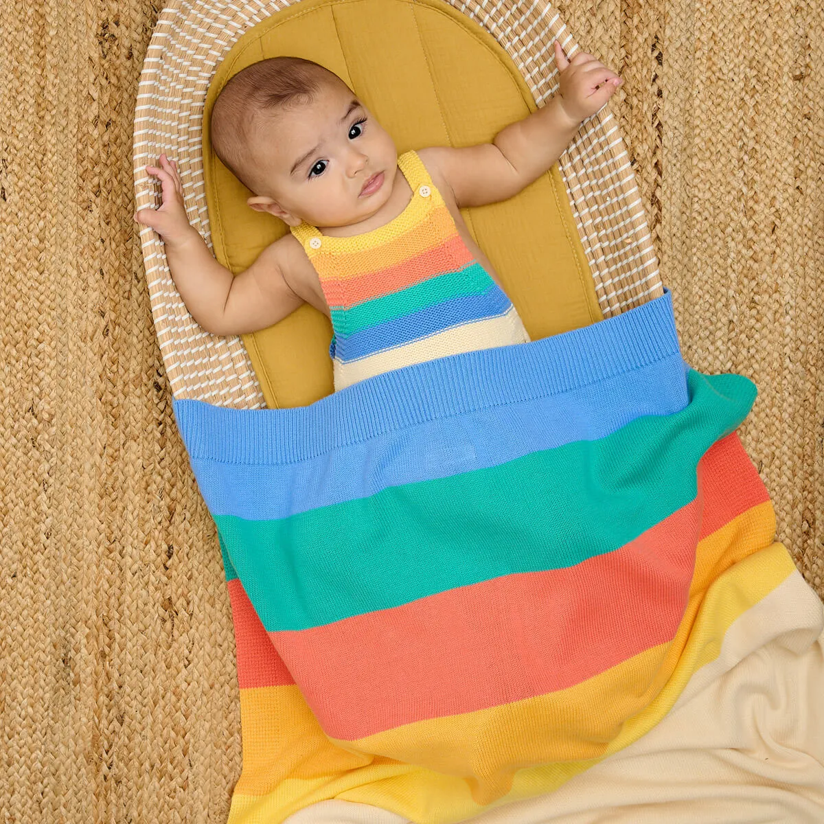 Bobby - Rainbow Stripe baby blanket