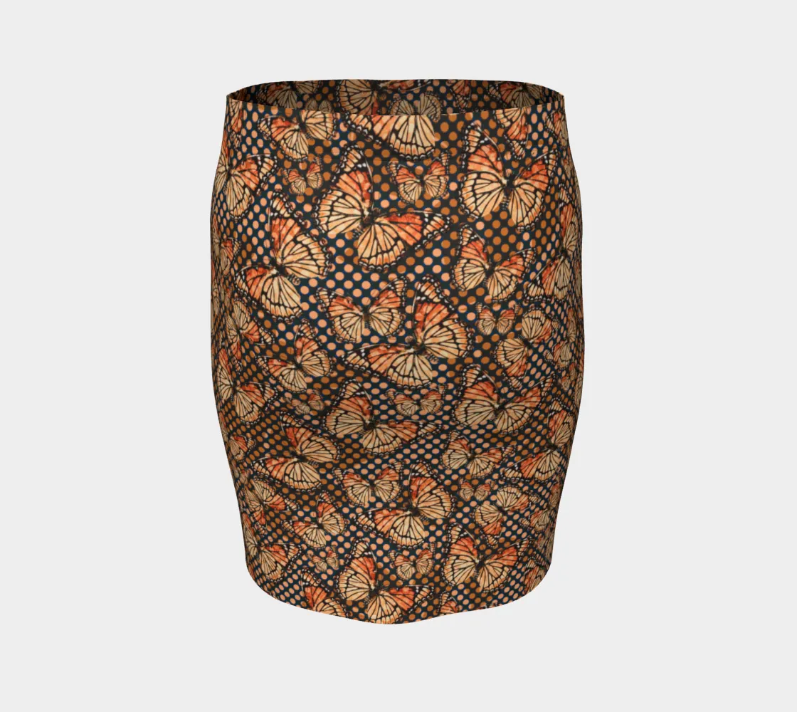 Butterfly Print Fitted Skirt