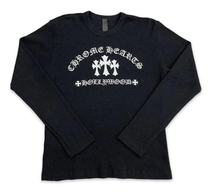 Chrome Hearts Hollywood Cross Thermal Crewneck Black