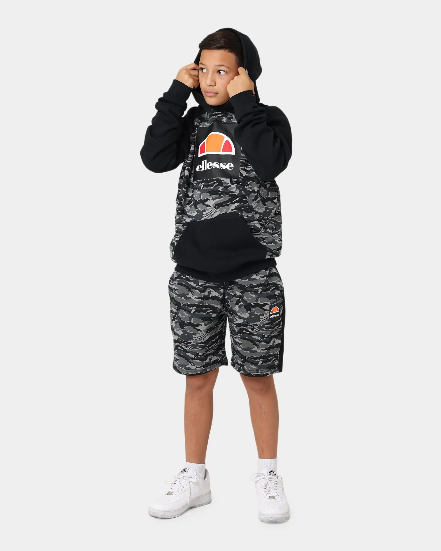 Ellesse Kids' Cervino Junior Overhead Hoodie Camo/Black