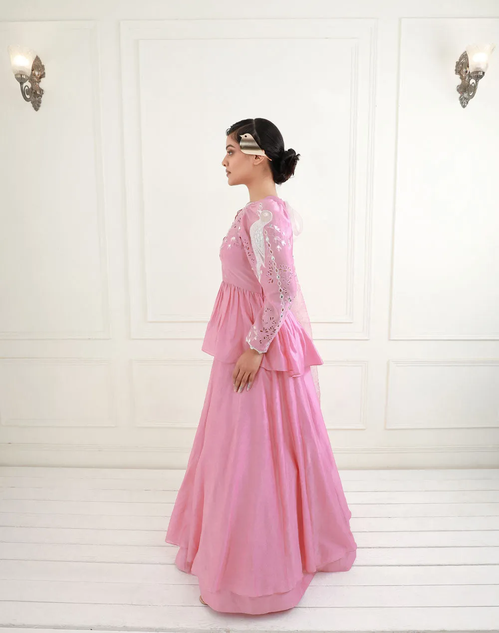 Embroidered Peplum Lehenga Set