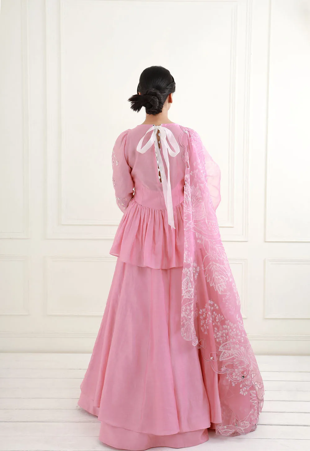 Embroidered Peplum Lehenga Set