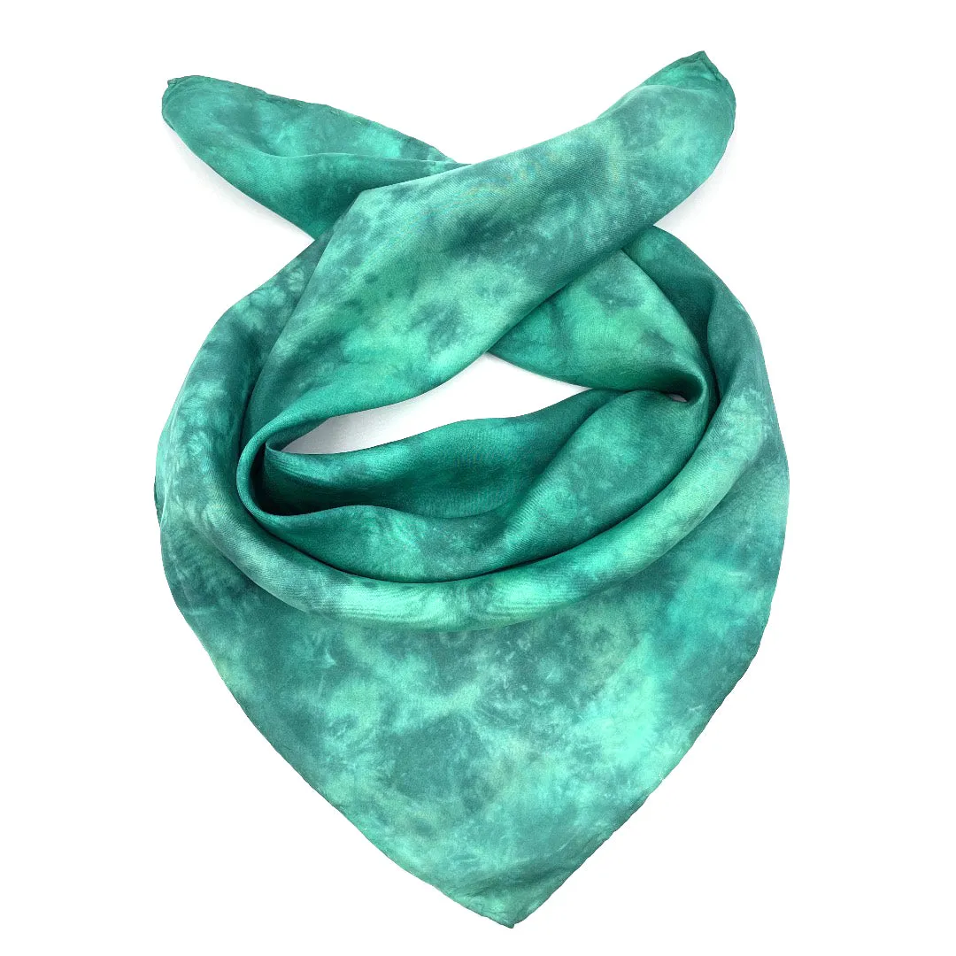 Emerald Green Silk Bandana Scarf