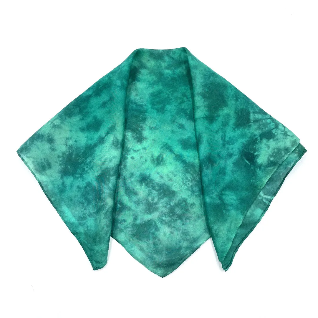 Emerald Green Silk Bandana Scarf