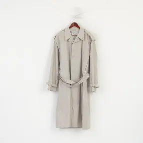 Erba Travel Men 54 44 L Coat Gray Vintage Single Breasted Oratop Belted Trench