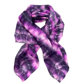 Fuchsia Pink, Black & White Large Silk Square Scarf