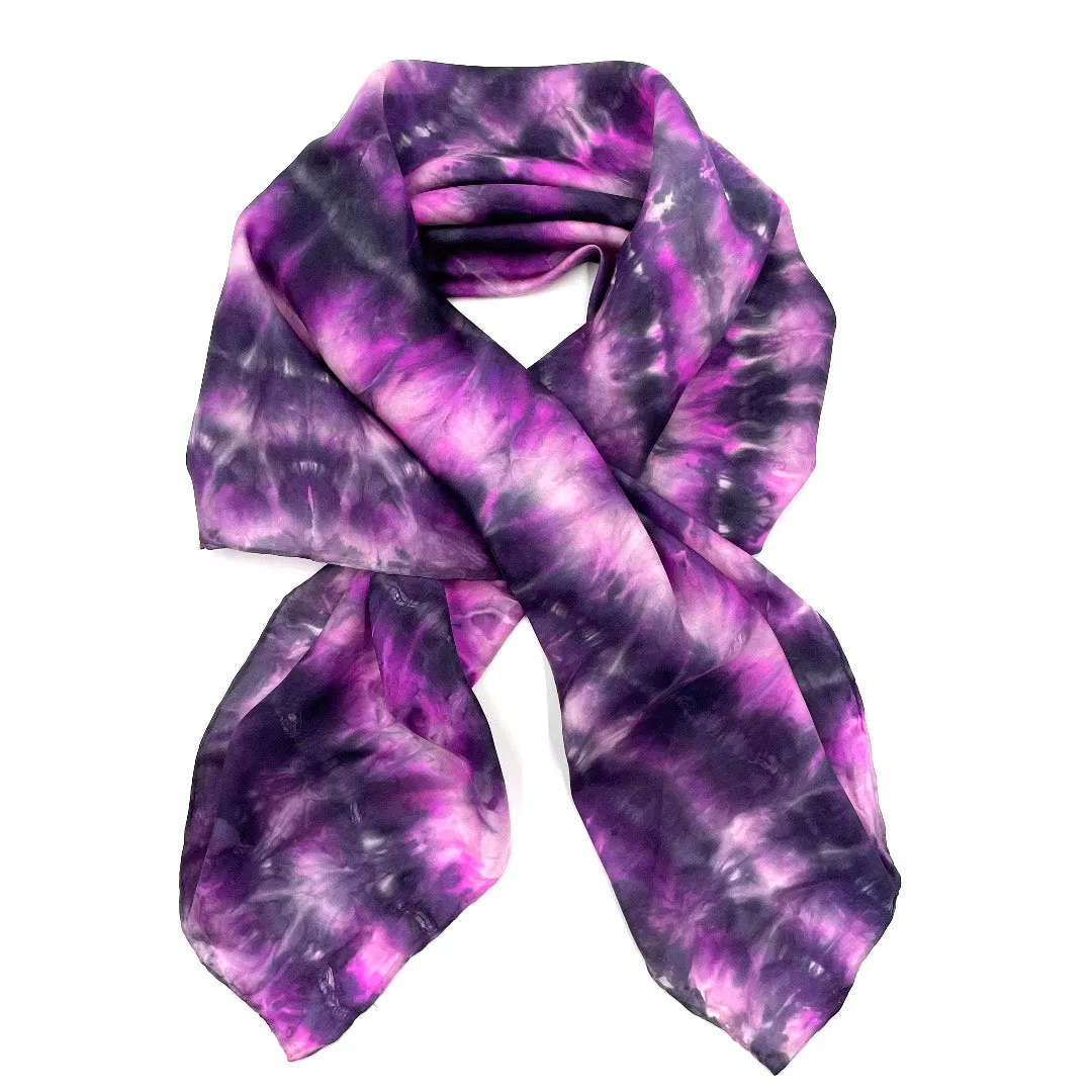 Fuchsia Pink, Black & White Large Silk Square Scarf