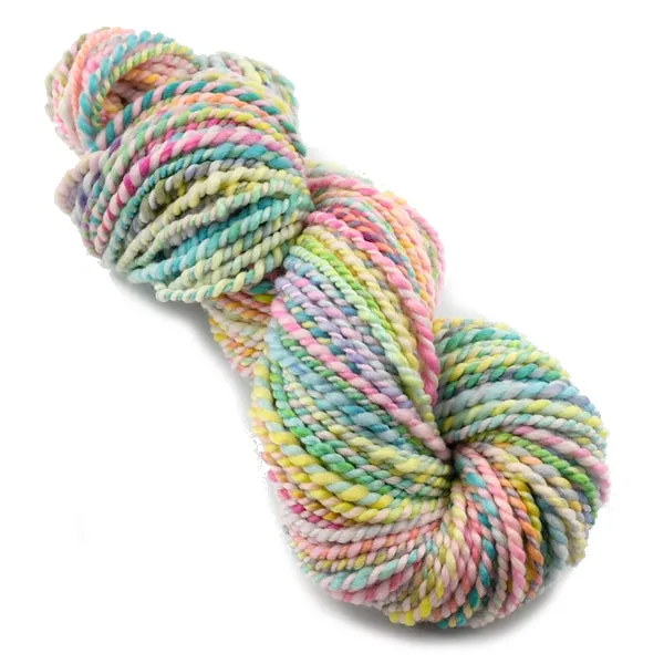 Hand Spun Superwash Merino Wool Chunky Yarn in Soft Rainbow 13209