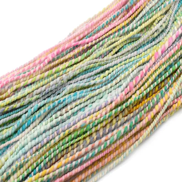 Hand Spun Superwash Merino Wool Chunky Yarn in Soft Rainbow 13209