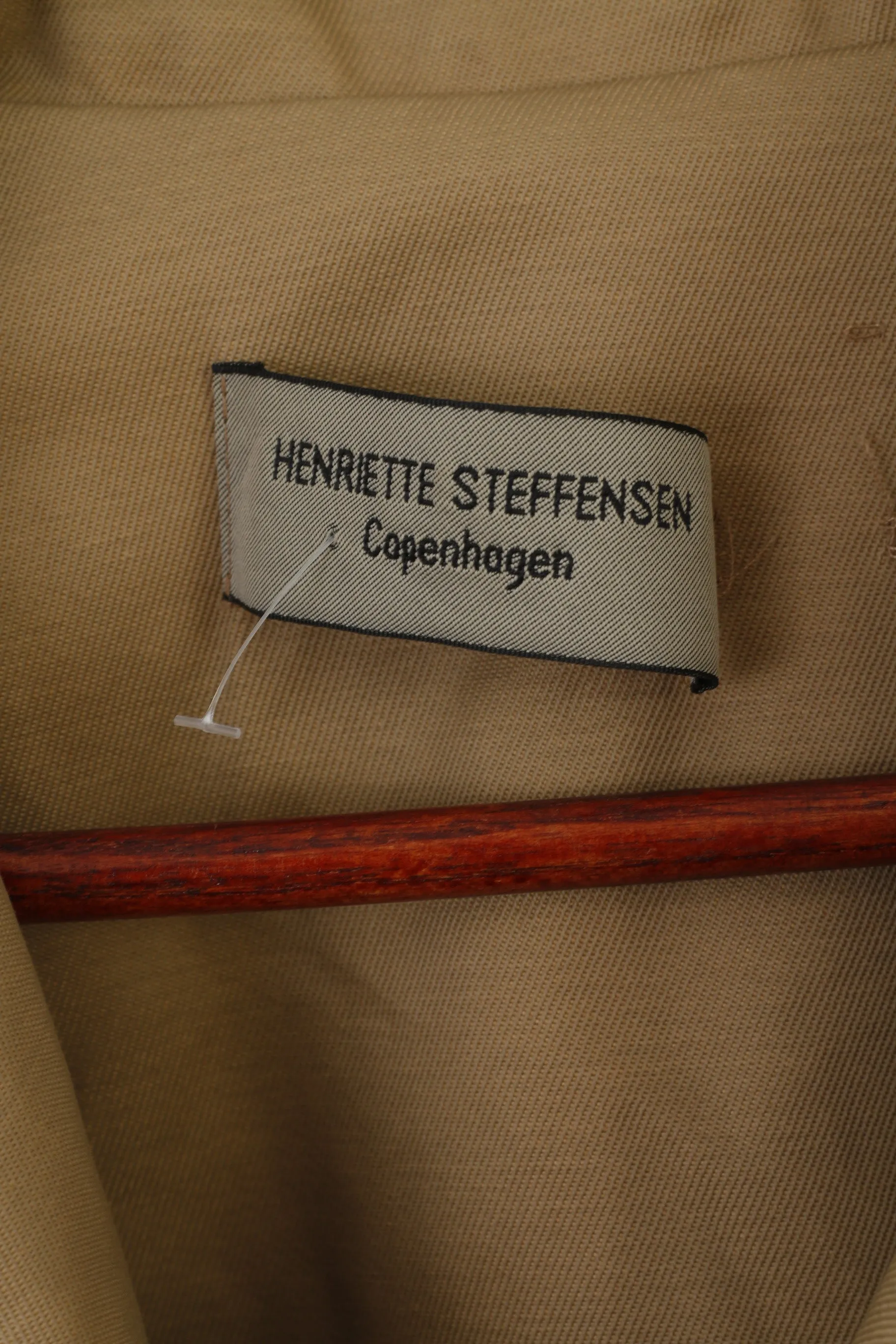 Henriette Steffensen Copenhagen Women M Trench Coat Beige Cotton Double Breasted