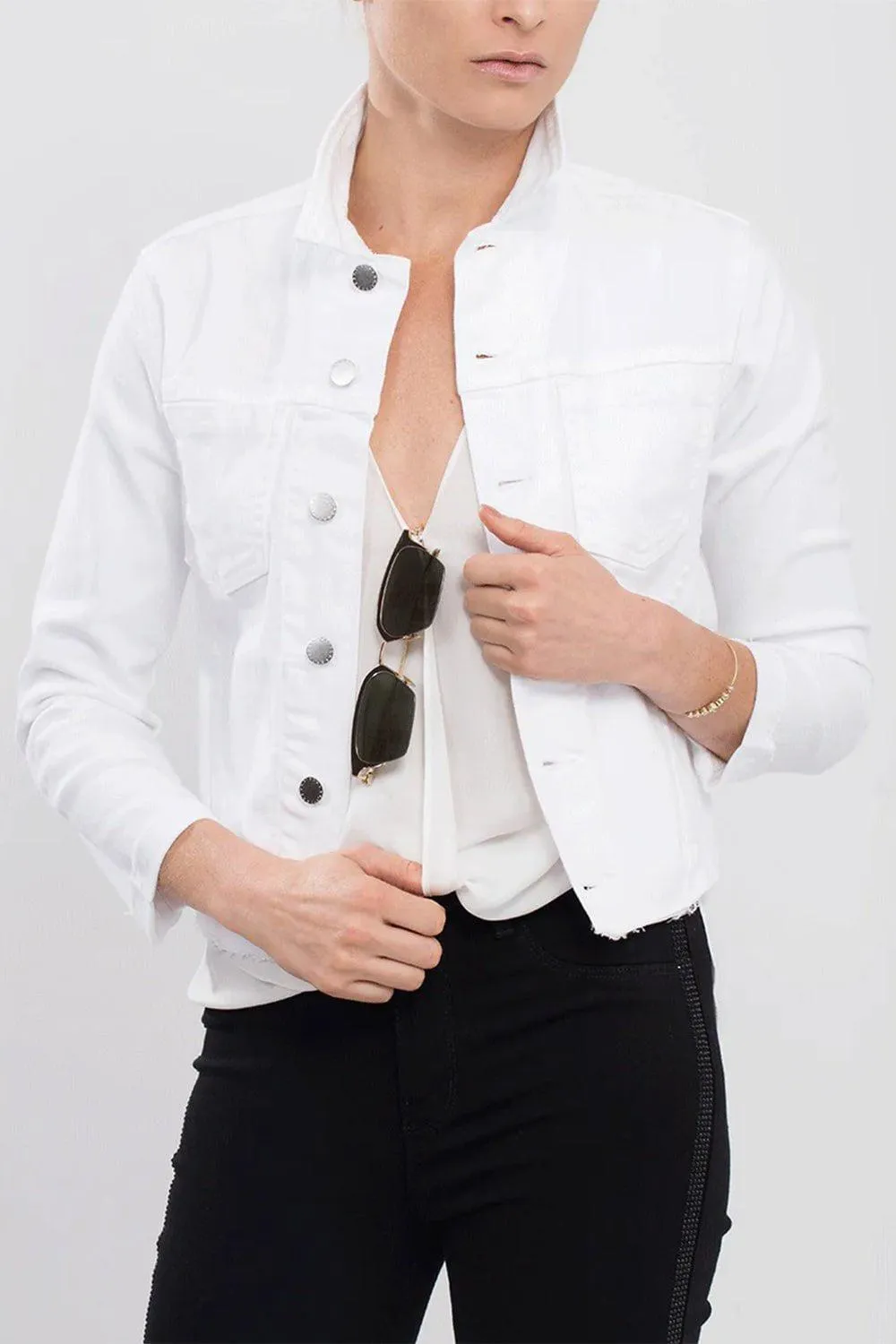 Janelle Slim Raw Hem Jacket