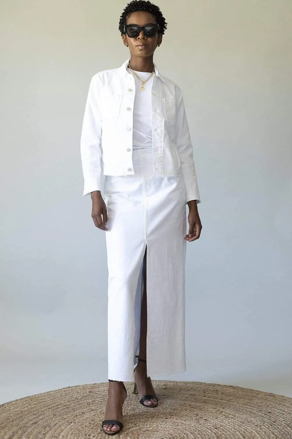 Janelle Slim Raw Hem Jacket