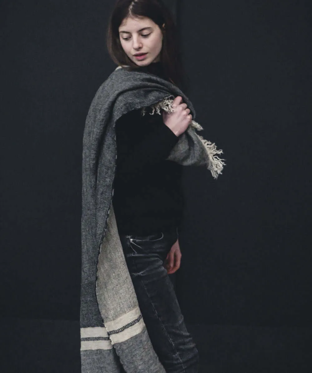 Libeco Belgian Linen Throw Blanket - Tack Stripe