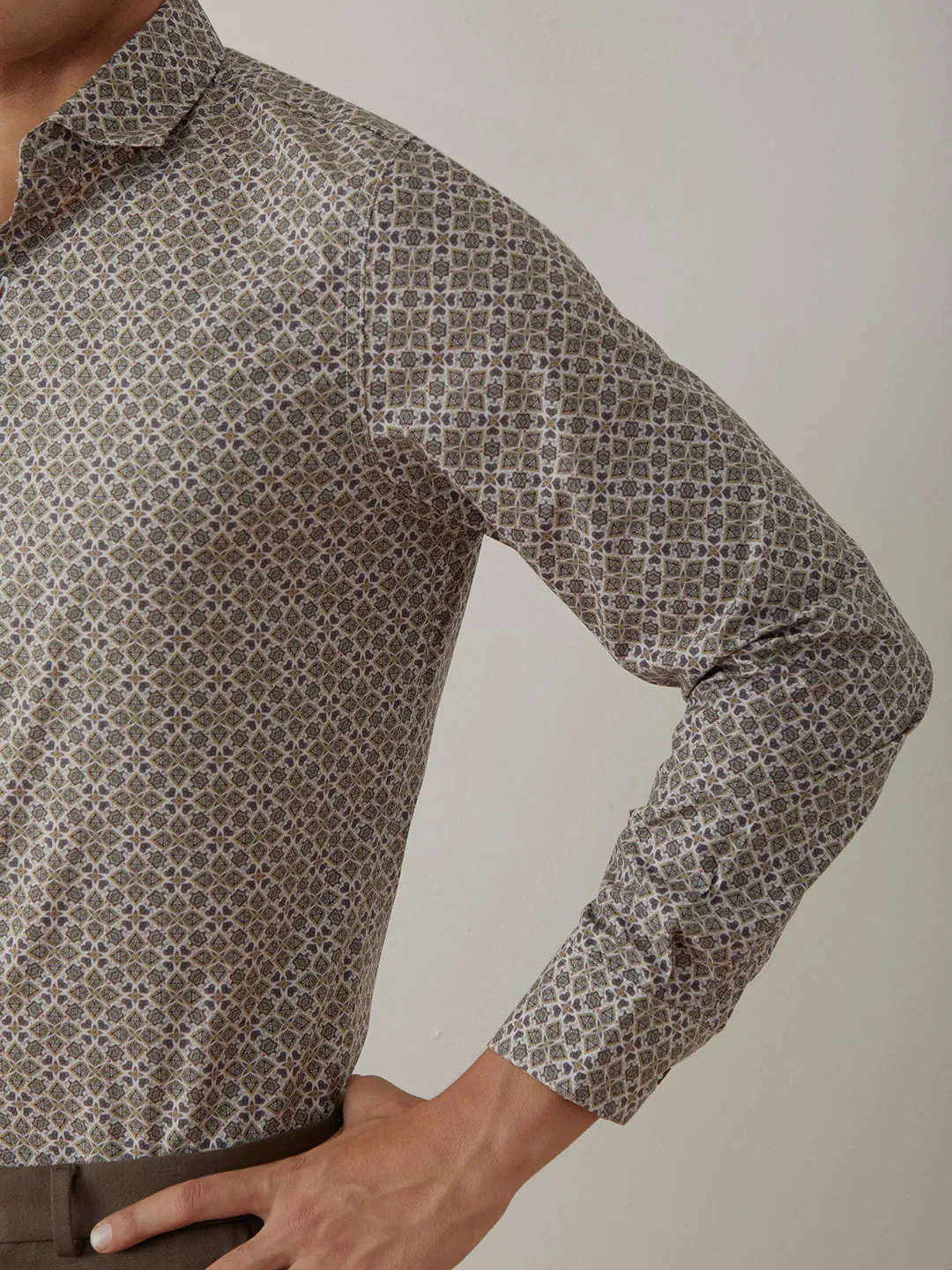 Light Brown Printed Shirt