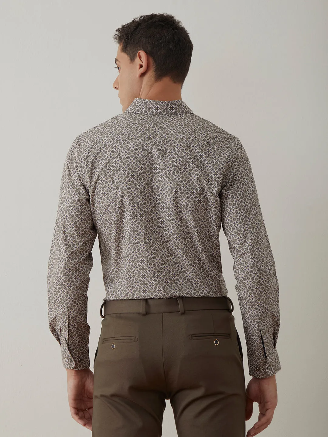 Light Brown Printed Shirt