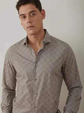 Light Brown Printed Shirt