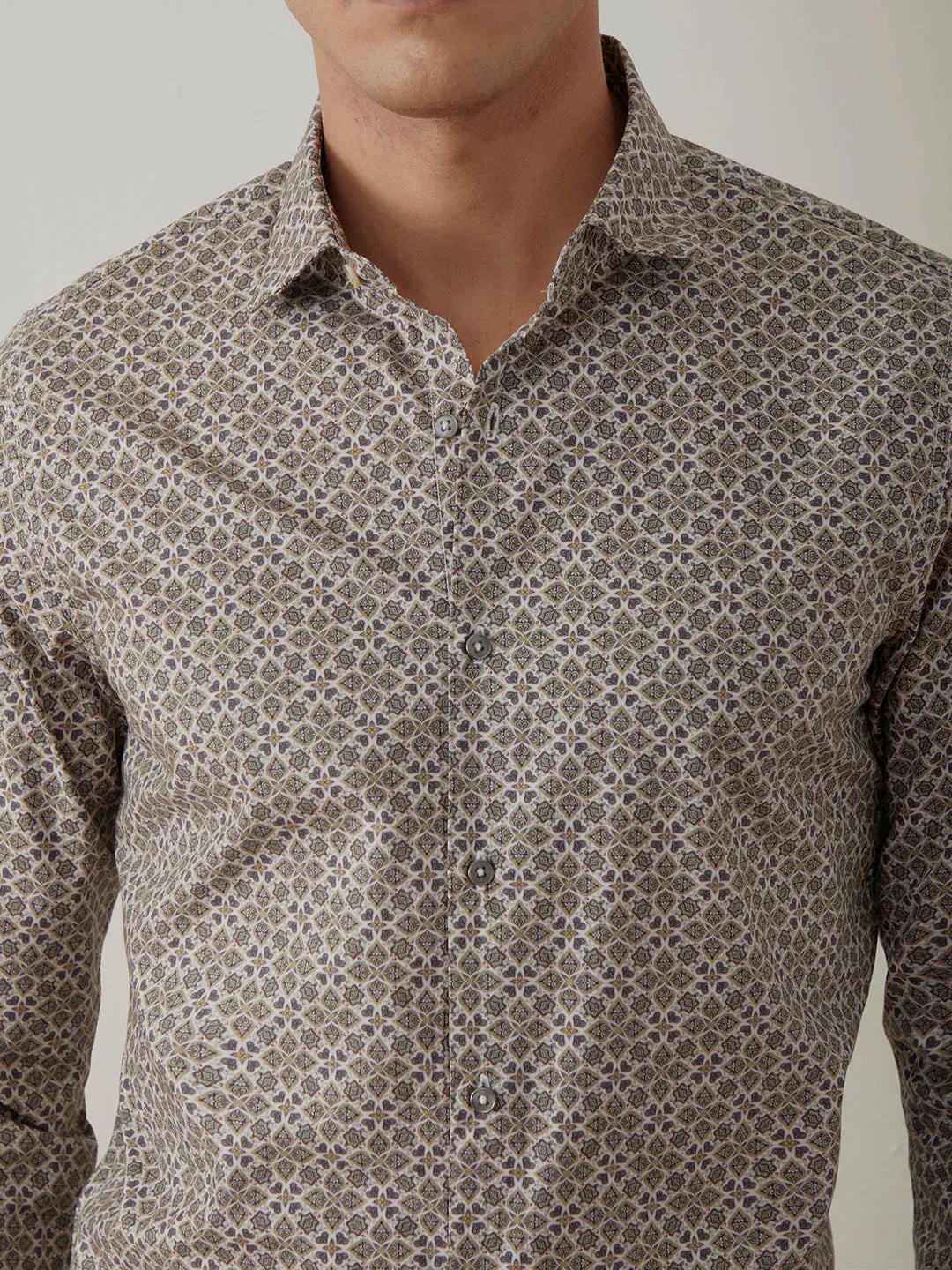 Light Brown Printed Shirt
