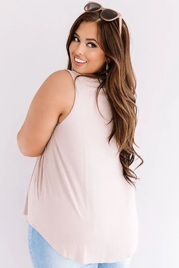 Making Wishes Babydoll Top In Iced Latte Curves