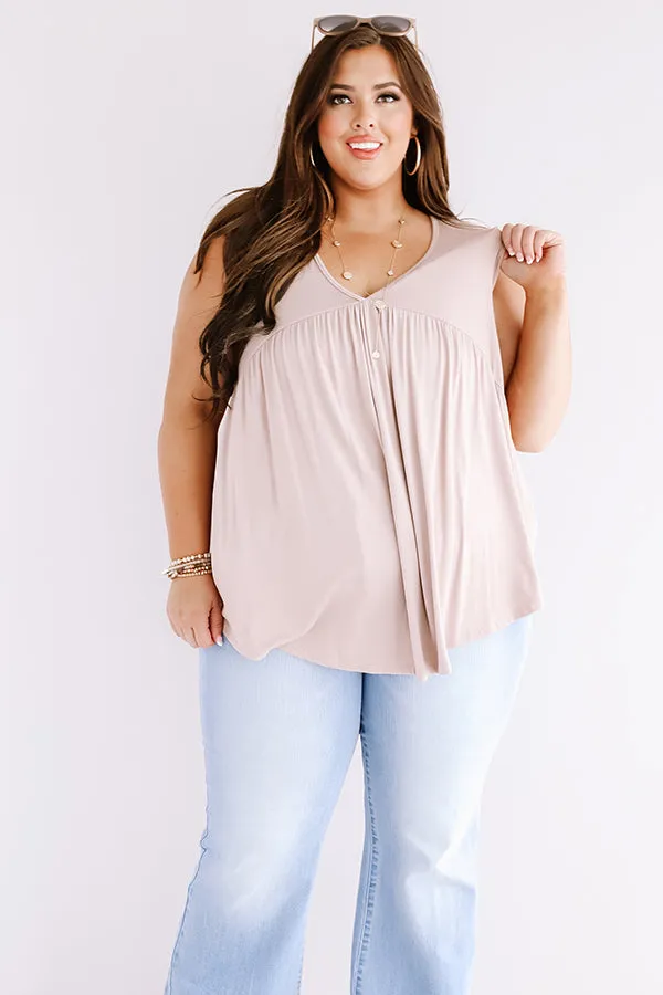Making Wishes Babydoll Top In Iced Latte Curves