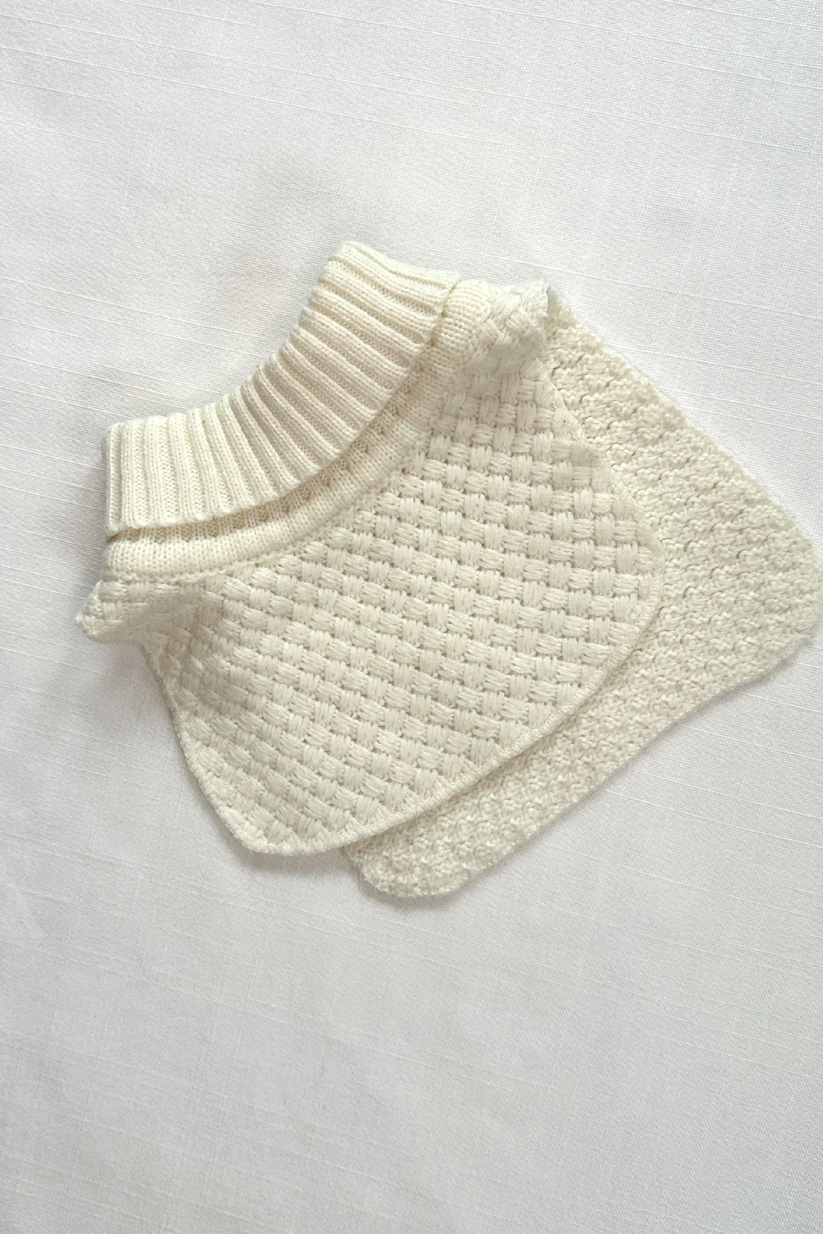MINI: BASKET KNIT POLO-NECK COLLAR