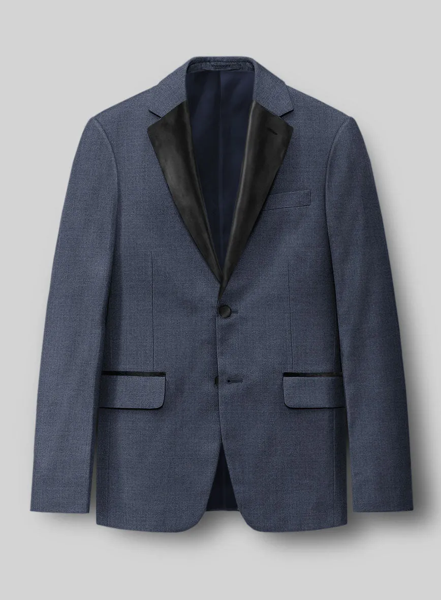 Napolean Slate Blue Wool Tuxedo Jacket