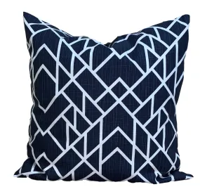 Navy blue & white geometric