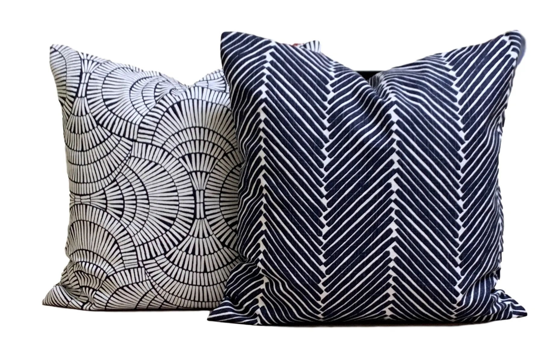 Navy blue & white swirls