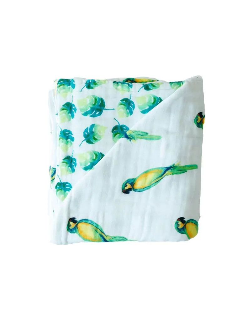 ORGANIC SNUG BLANKET - PARROTS -- Baby Blankets