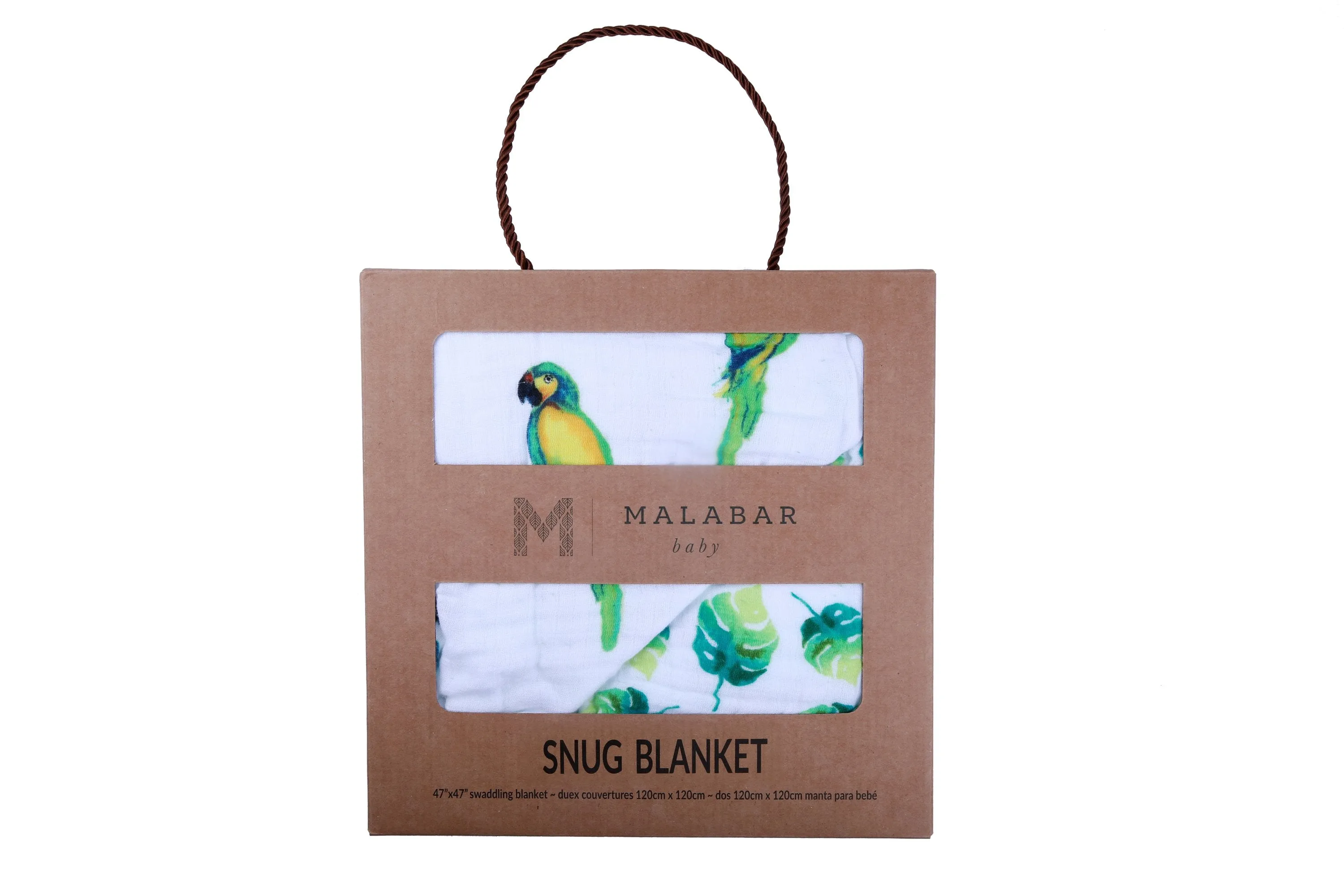 ORGANIC SNUG BLANKET - PARROTS -- Baby Blankets