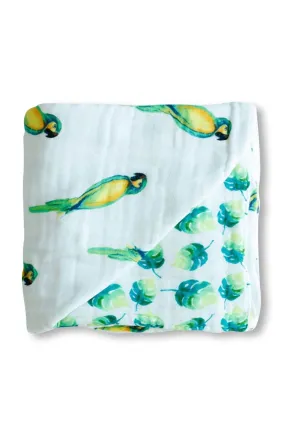 ORGANIC SNUG BLANKET - PARROTS -- Baby Blankets