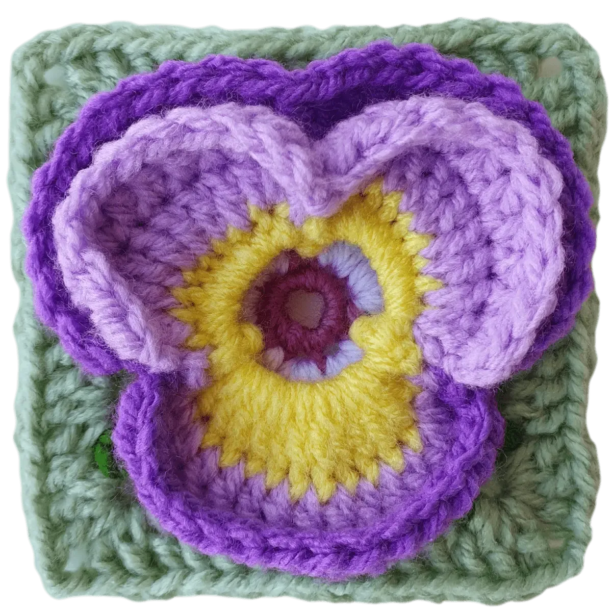 Pansy Flower Granny Square - BllomScape CAL #8