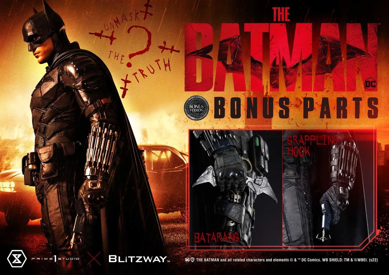 PRE-ORDER: Prime 1 Studio Blitzway Museum Masterline The Batman (Film) Batman Bonus Version 1:3 Scale Statue