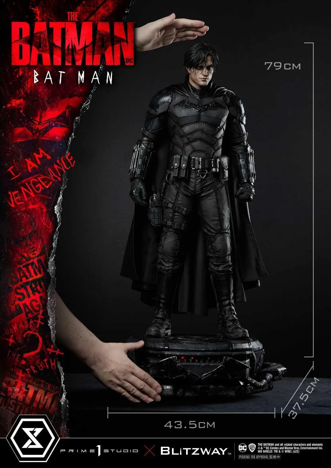 PRE-ORDER: Prime 1 Studio Blitzway Museum Masterline The Batman (Film) Batman Bonus Version 1:3 Scale Statue