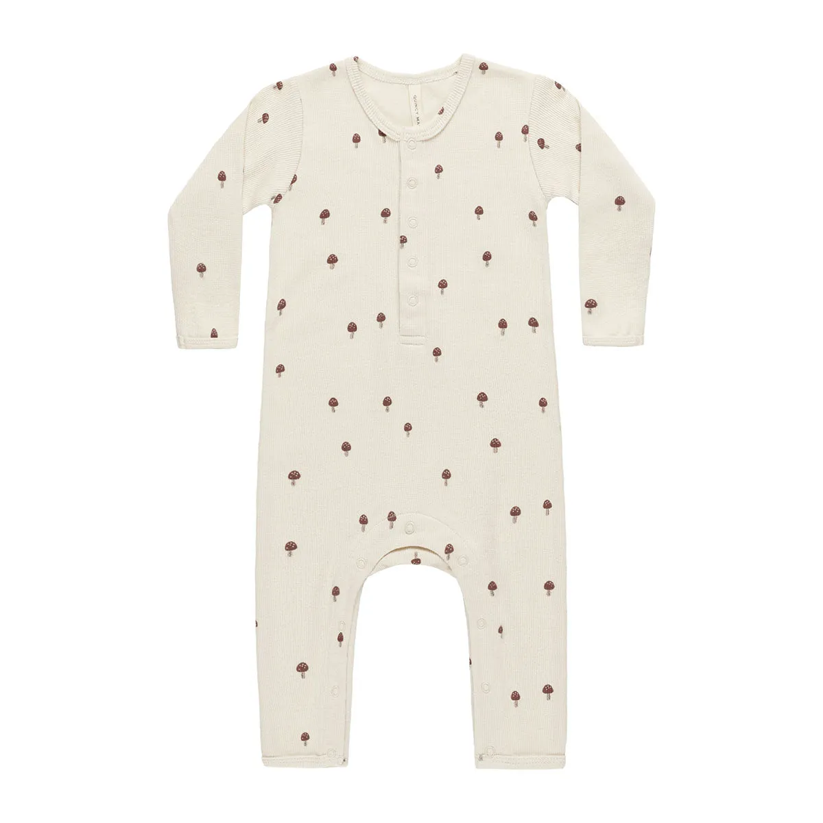 Quincy Mae Ribbed Baby Jumpsuit - Mushrooms