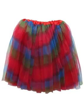 Rainbow Red Adult Tutu Skirt - Women's Size 3-Layer Basic Ballet Costume Dance Tutus
