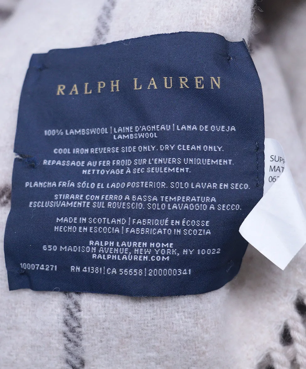 Ralph Lauren Beige & Brown Plaid Shawl