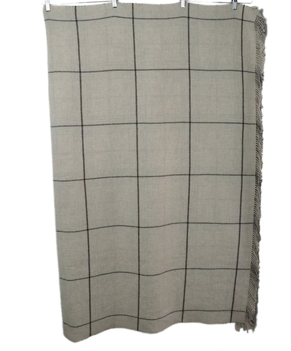 Ralph Lauren Beige & Brown Plaid Shawl