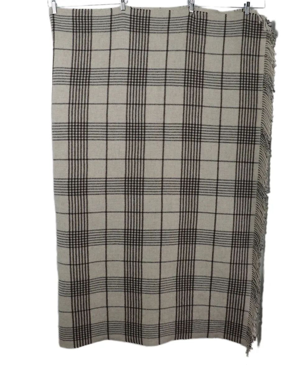 Ralph Lauren Beige & Brown Plaid Shawl