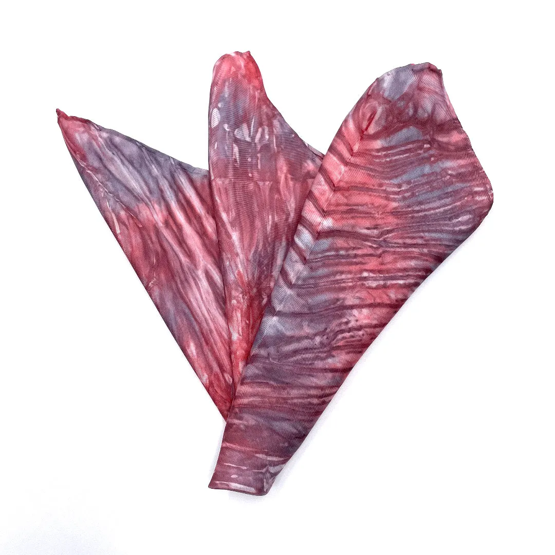 Red Platinum Pocket Square Scarf
