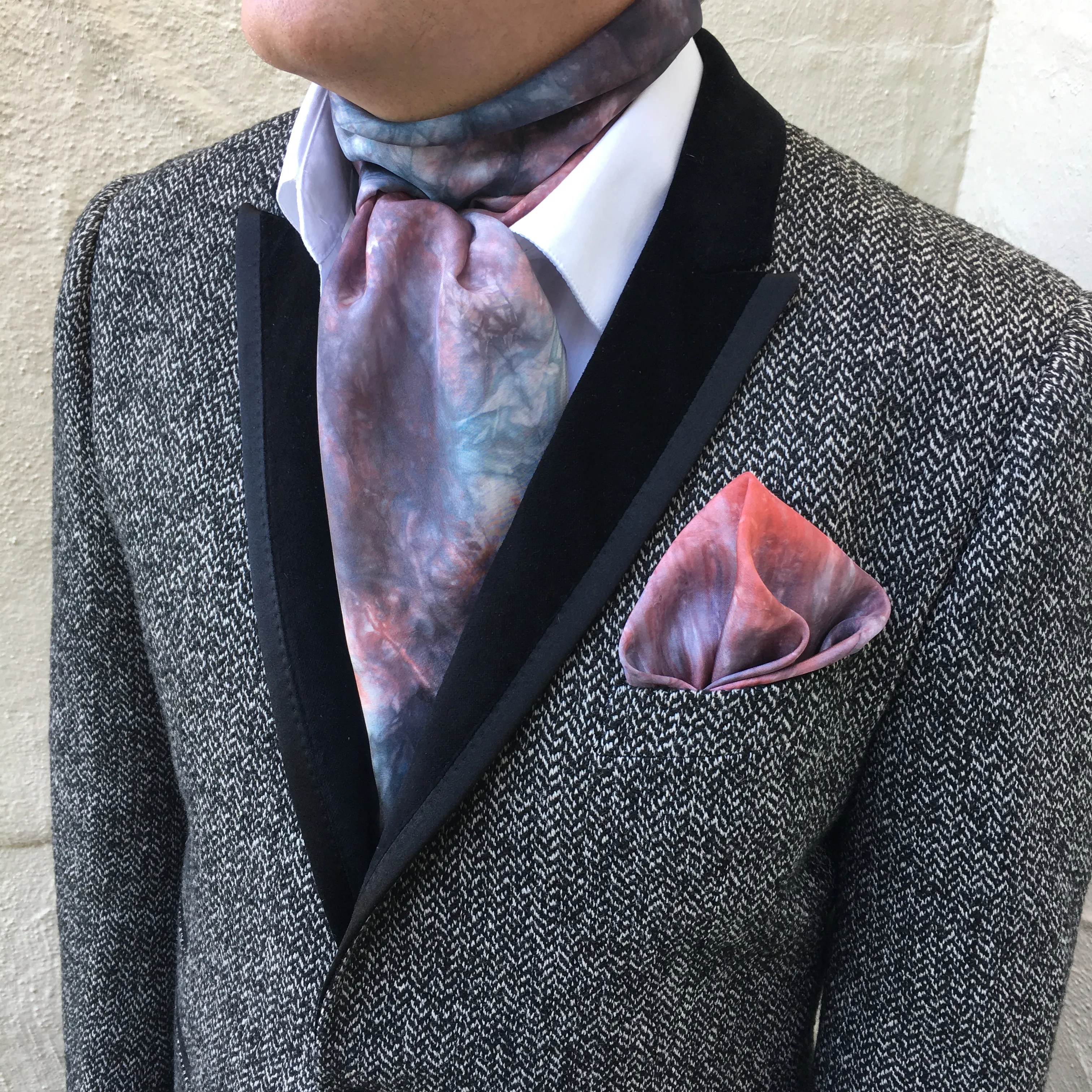 Red Platinum Pocket Square Scarf