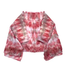Red Sienna Tie Dye Silk Bandana Scarf