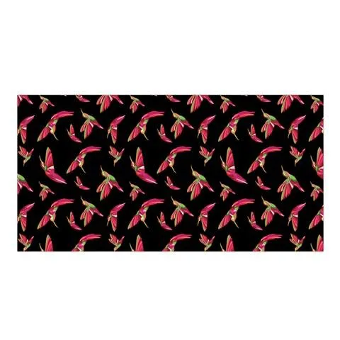 Red Swift Colourful Black Satin Shawl