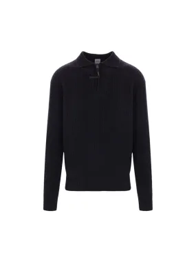 Ribbed Half-Zip Wool Sweater